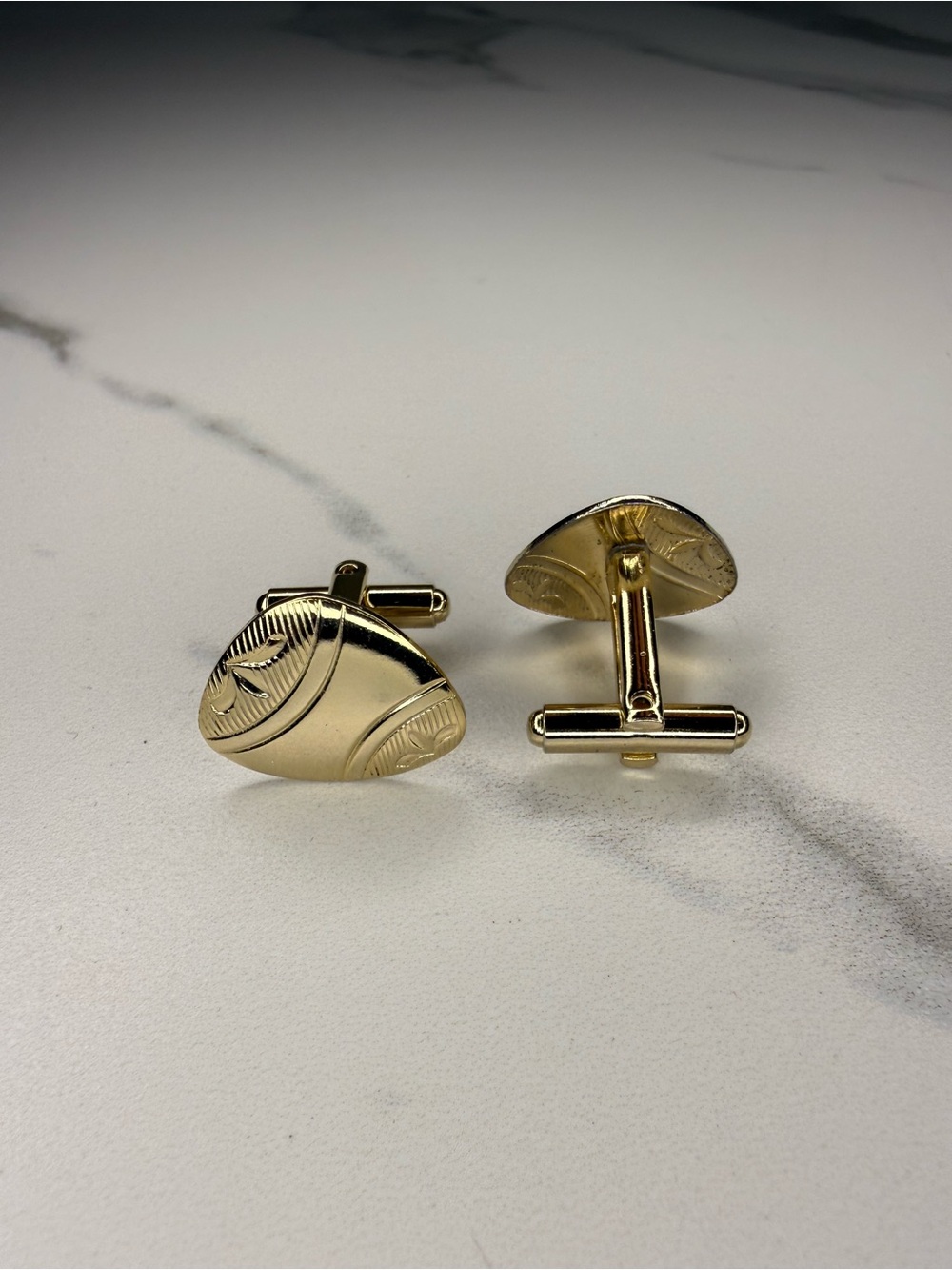 Gold Tone Engraved Men’s Cufflinks